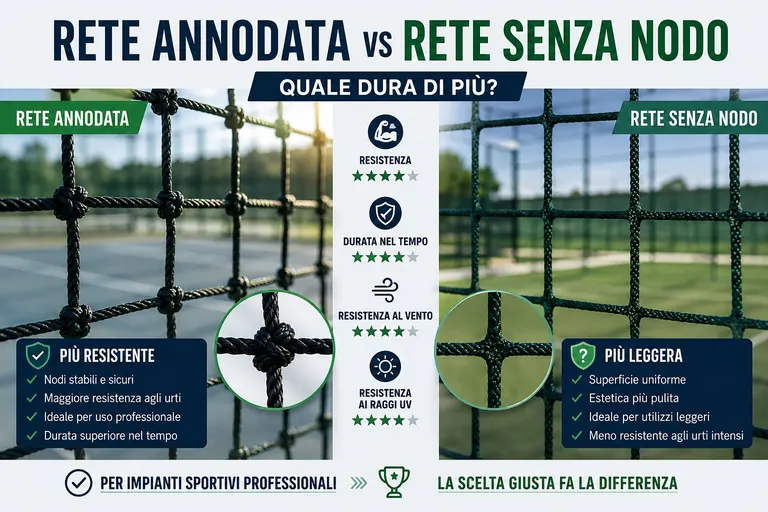 Confronto tra rete annodata e rete senza nodo per impianti sportivi: differenze di resistenza, durata e applicazioni